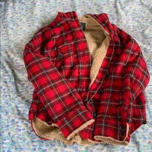 Wild Fable Plaid Teddy Bear Sweater